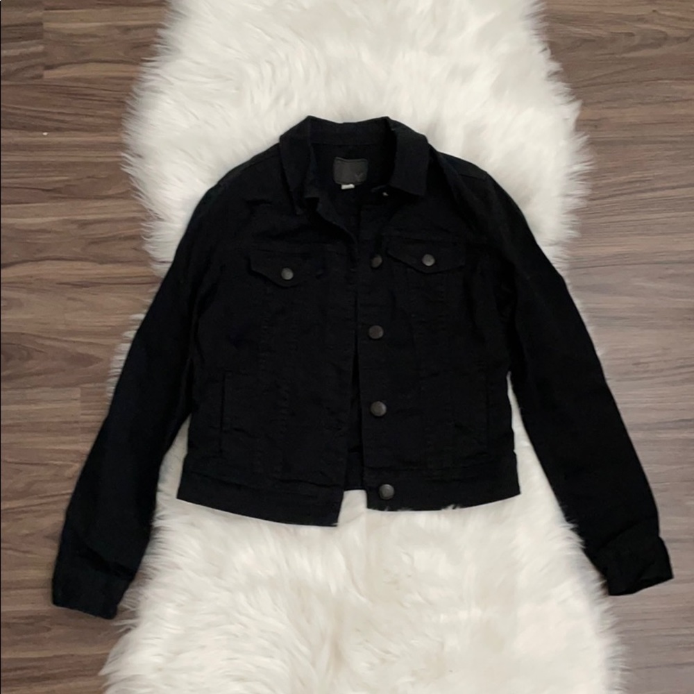 Black Distressed Jean Jacket